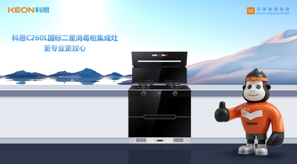 科恩C260L国标二星消毒柜集成灶，更专业更放心！